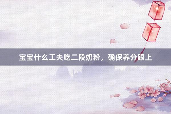 宝宝什么工夫吃二段奶粉，确保养分跟上